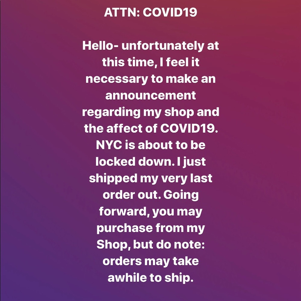 ATTN: My shop and COVID19.